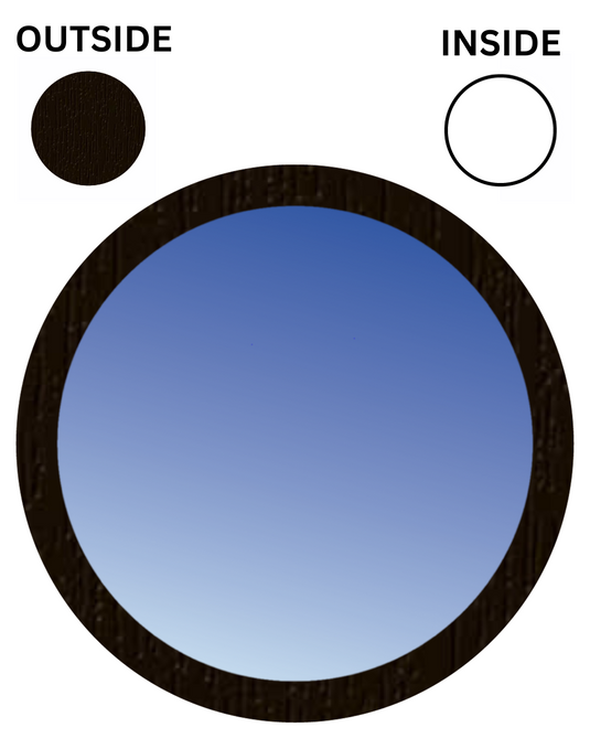 BLACK BROWN ON WHITE Fixed Circular UPVC Port Hole Window