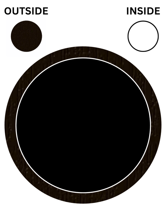BLACK BROWN ON WHITE Fixed Circular UPVC Port Hole Window